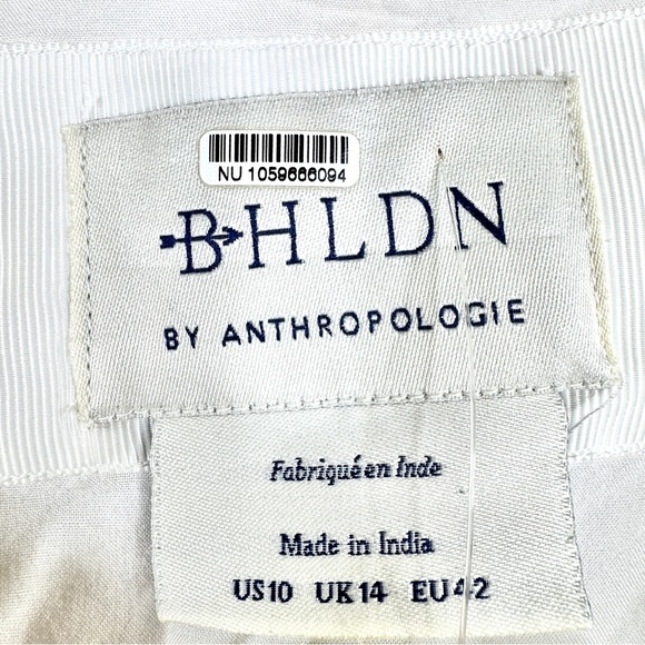 BHLDN Anthropologie Strapless A-Line Ruffled Mini Dress Size 10 White - Picture 13 of 15